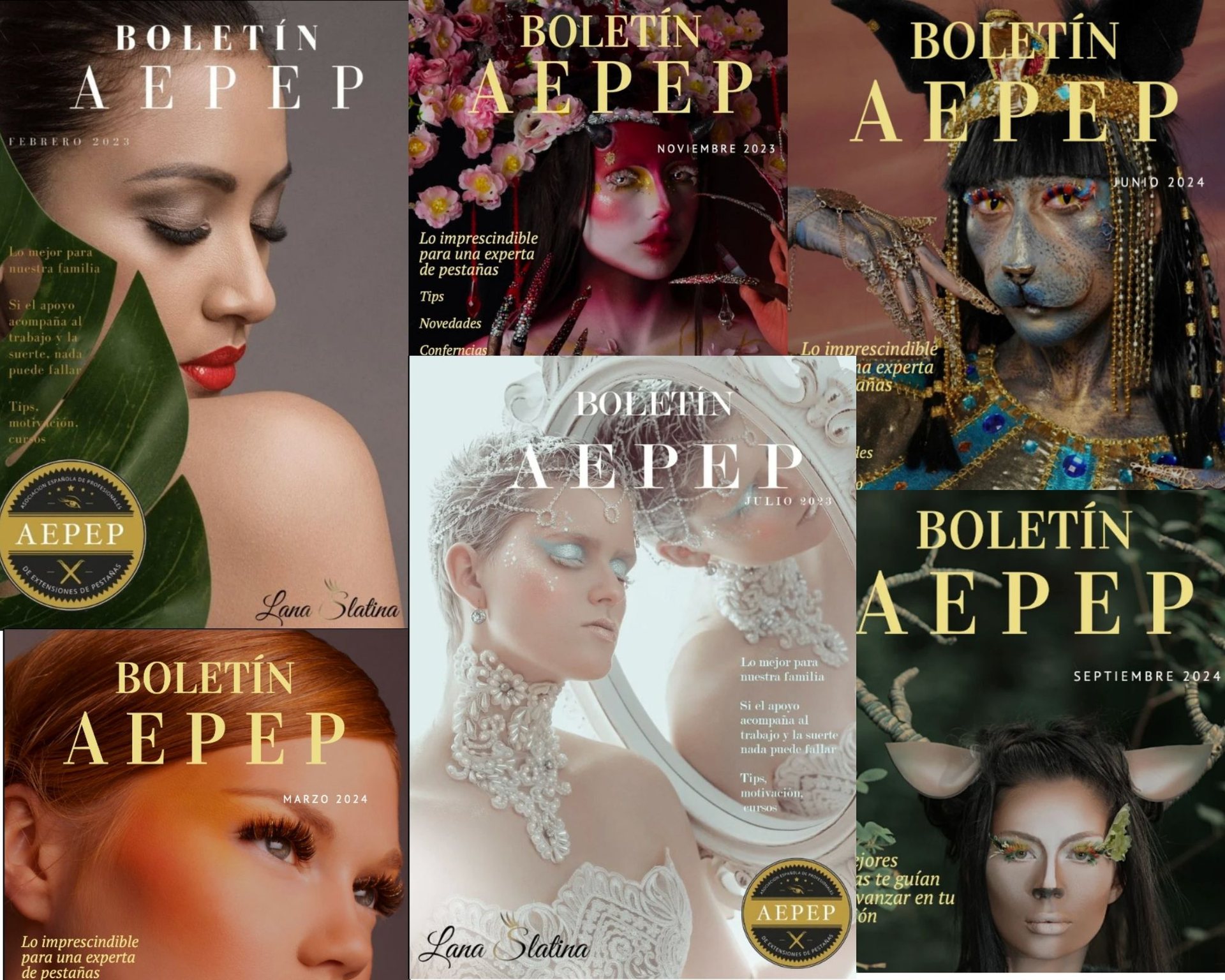 Portadas del Boletín AEPEP, la revista oficial de la asociación